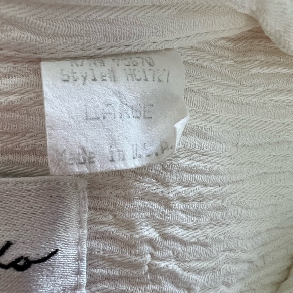 Vintage Jay Y. Ko Studios Off White Crinkle Button Up Long Sleeve Size Large - Picture 5 of 6